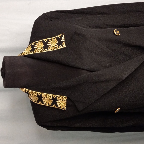 Positive Attitude 12 Cropped Jacket Black Gold Embroidered Regency - Picture 5 of 10